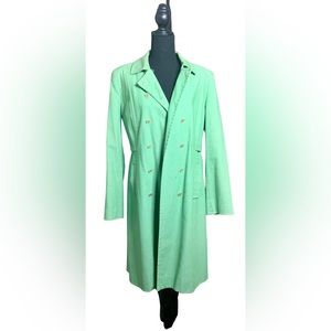 Seafoam Green Trench Coat with Pockets